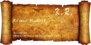 Kranz Rudolf névjegykártya